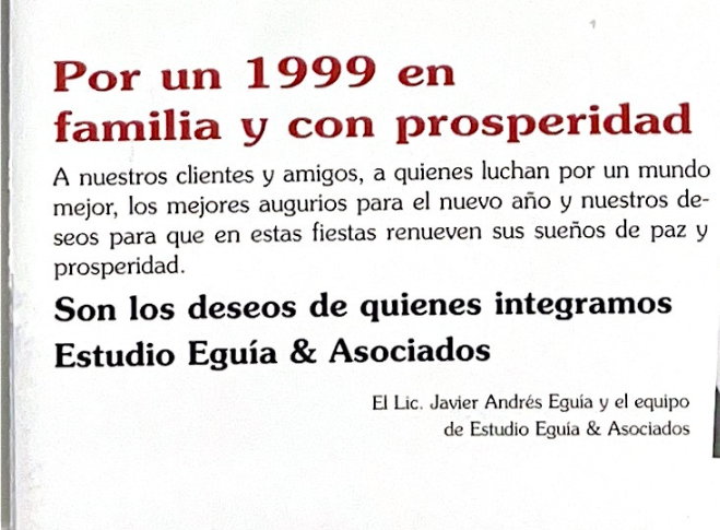 Historia del estudio Eguía, 1999