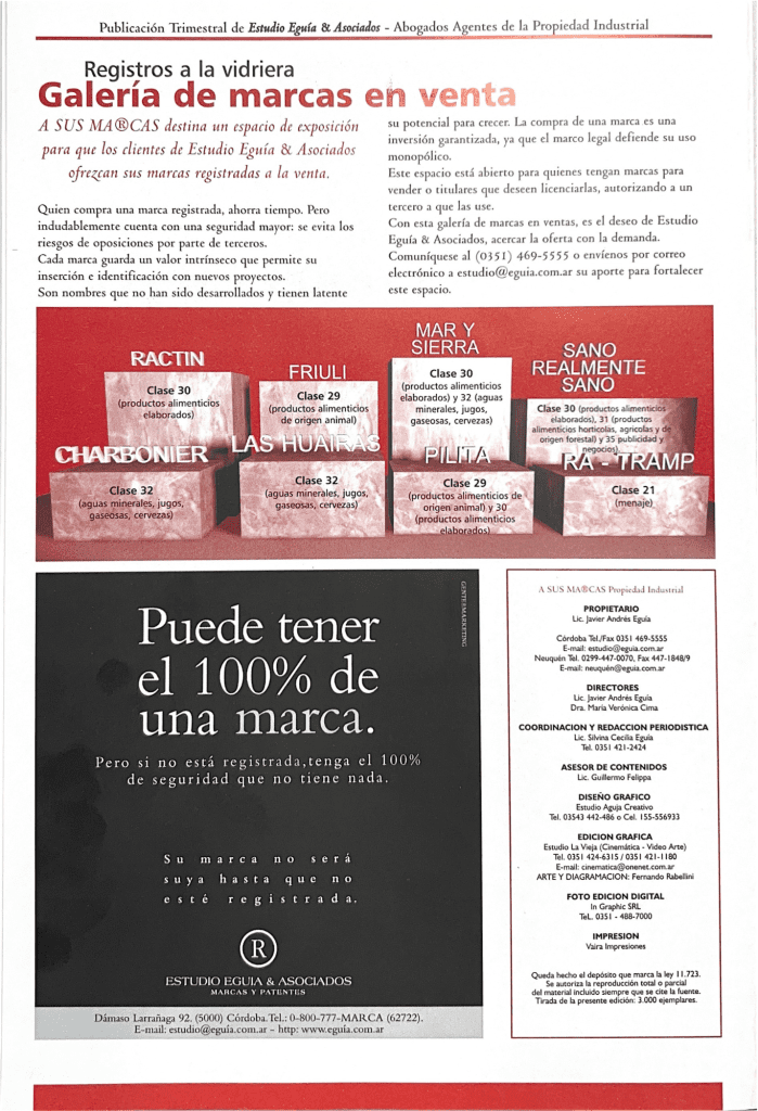 Registros a la vidriera, galería de marcas en venta del estudio Eguía